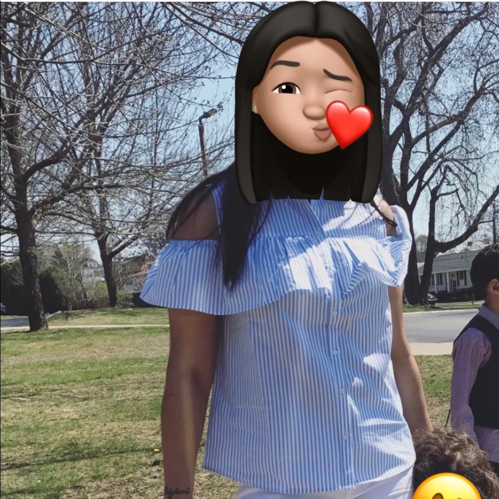 Off the shoulder button up